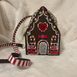 Super cute Betsy Johnson gingerbread house crossbody bag